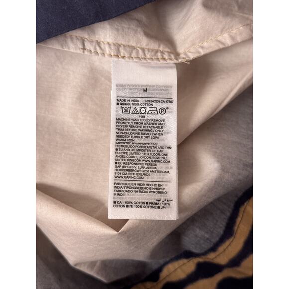 Banana Republic Romper Medium Womens Cotton Poplin Green & Navy Tie Dye - Picture 9 of 11